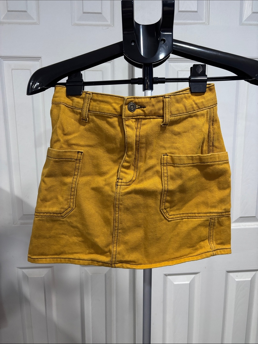 Forever 21 Mustard Mini Skirt with Front Patch Pockets